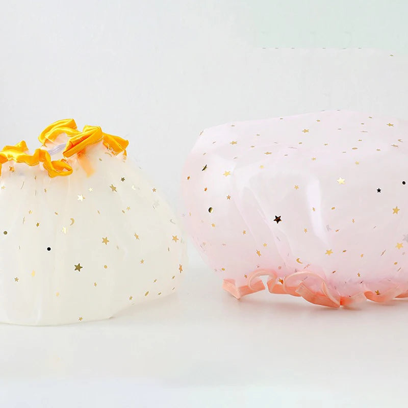 Shower Bath Cap Girl Luxury Women's Reusable Shower Cap Donuts for Hair Swimming Cap Shower Bonnet Douche