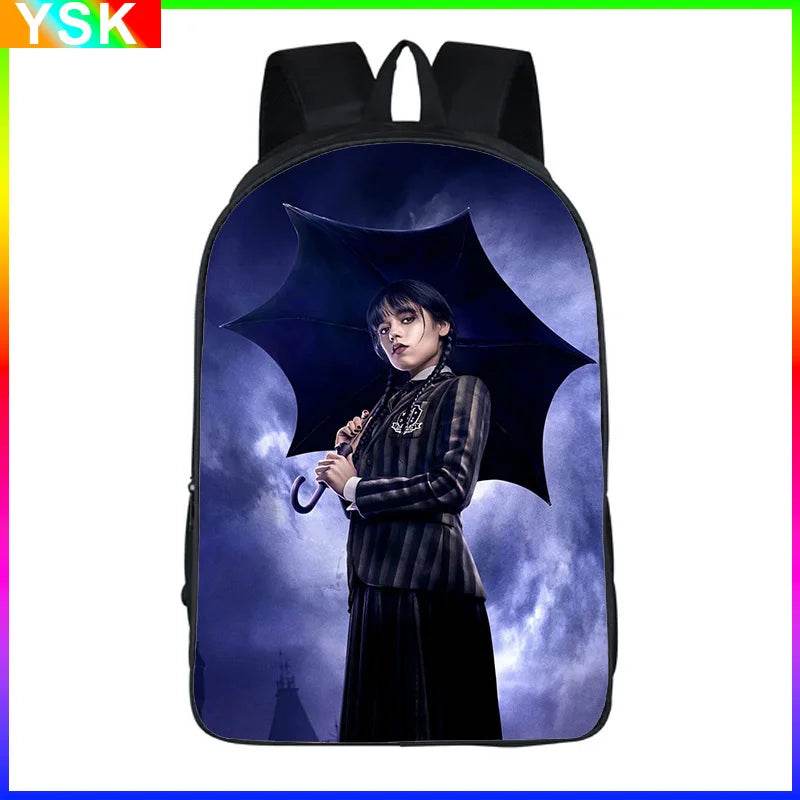 Wednesday Addams Backpack Wednesday School Bag with The Same Style Primary School School Bag Children's Backpack Meal Kit - AIAZ
