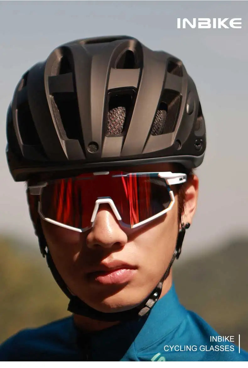 INBIKE Photochromic Cycling Sunglasses Professional Road Bike Riding Glasses for Men Bicycle Windproof Sand Goggles Bike Eyewear