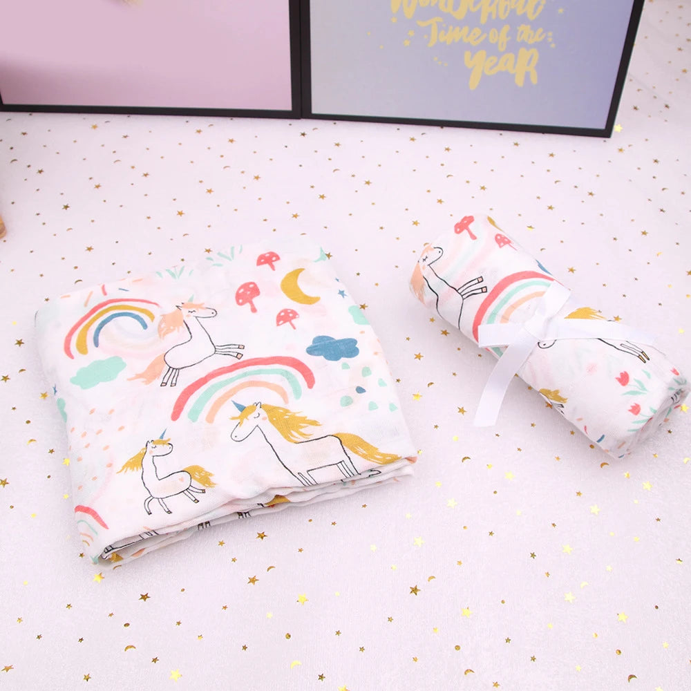 Baby Blanket Swaddle Bamboo Cotton Wrapped Towel Thin Design Double-layer Bath Towel  Baby Bath Towel Gauze Children Quilt