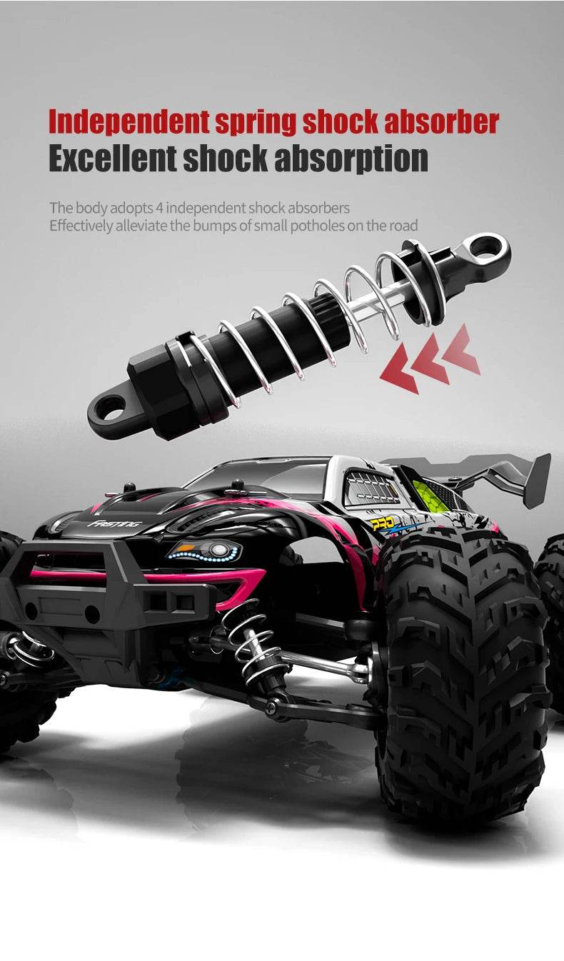 1:16 4WD RC Car 70KM/H Or 50KM/H With LED Remote Control Cars High Speed Drift Monster 4x4 Truck for Kids vs Wltoys 144001 Toys - AIAZ