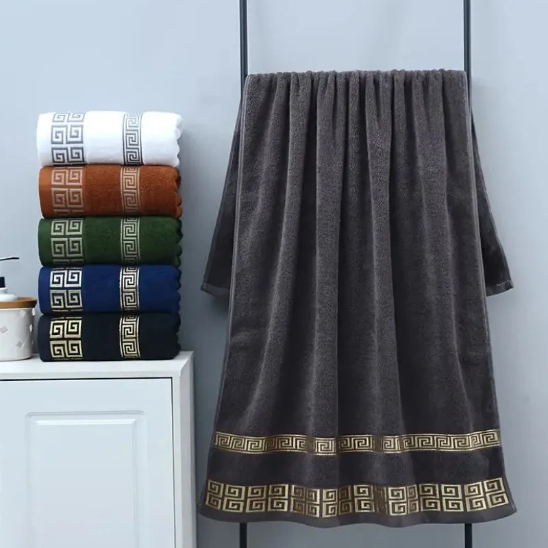 2pcs Set Black Bathroom Towel Sets 100% Cotton Embroidered Bathroom Towel Christmas Gift Sport Towel Sets Home Hotel Use 수건 세트