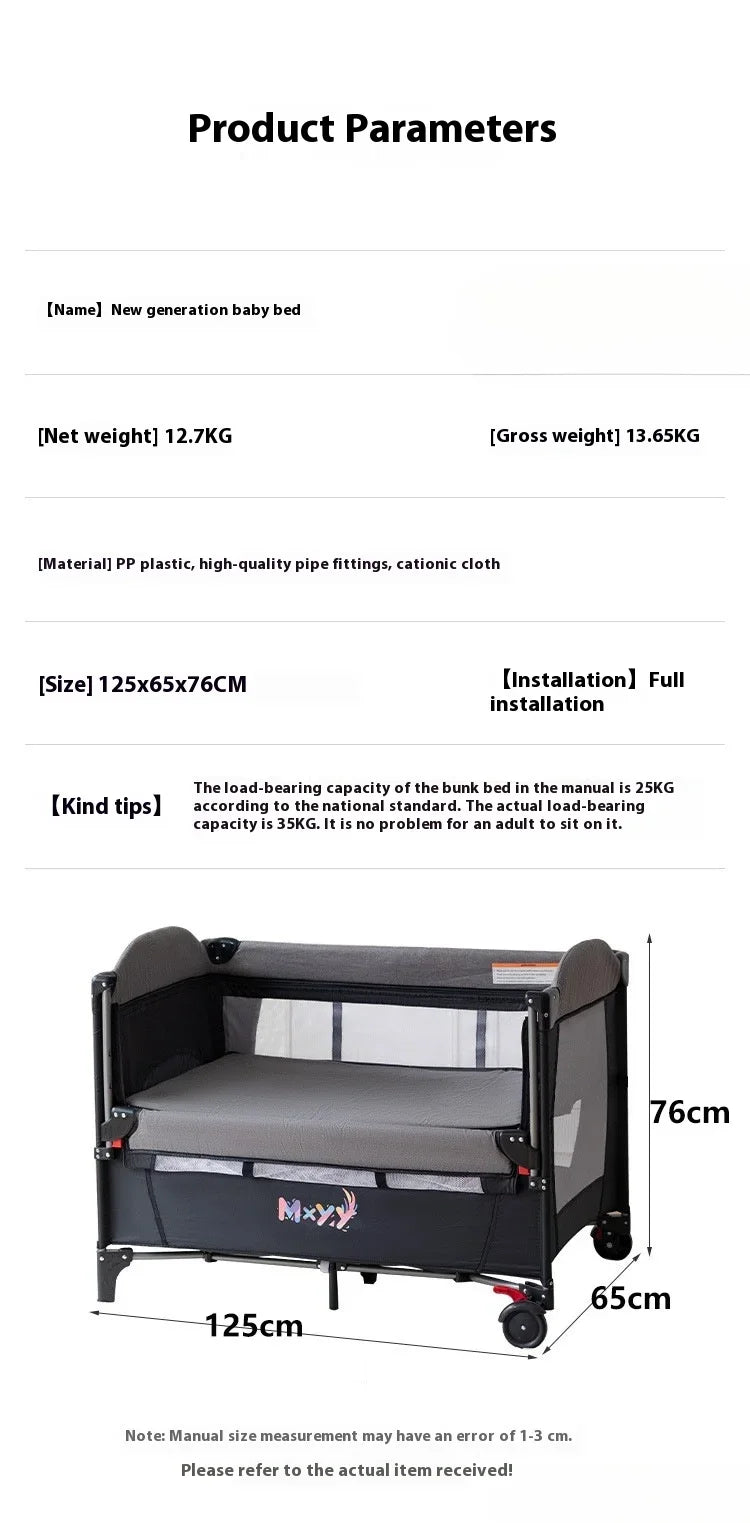 Multi Functional Newborn Bassinet Convertible Rocking Bedside Sleeper with Foldable Design, Universal Sleeping Crib for Babies