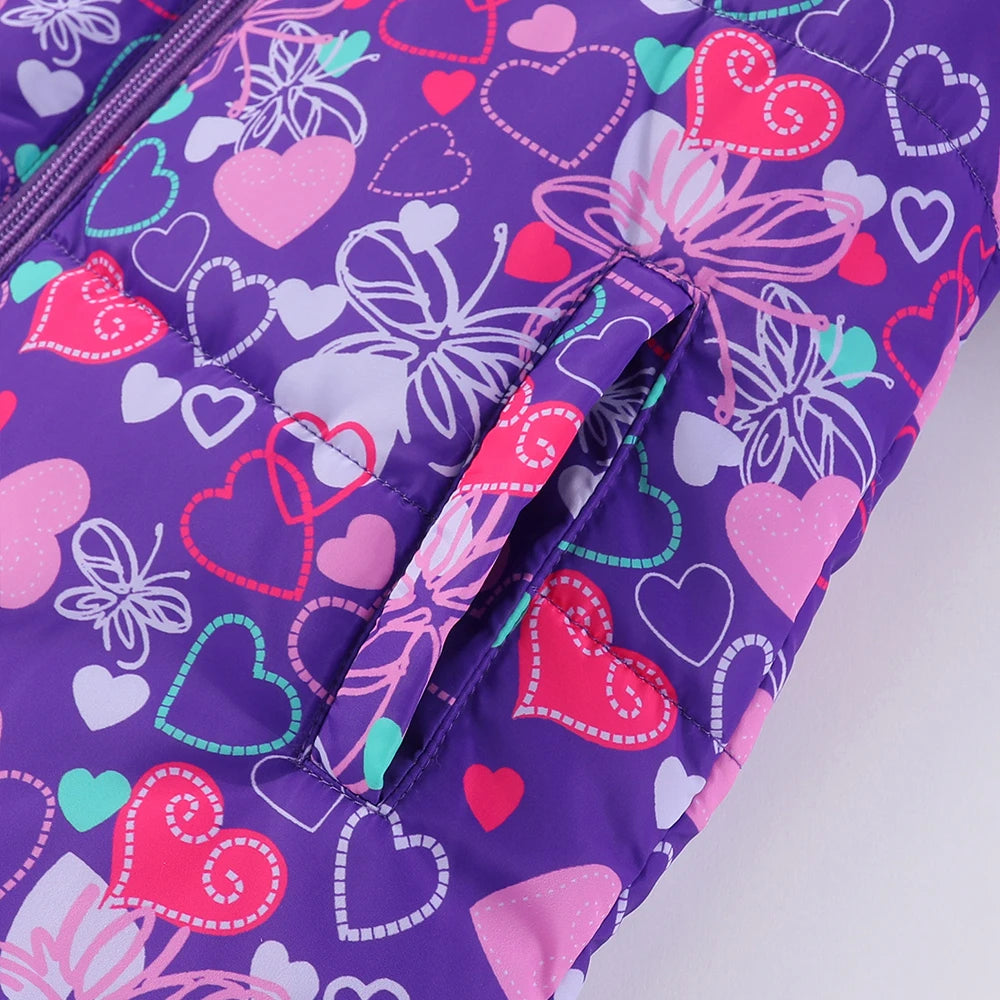 4-8T Kids Girls Ski Suits Hooded Snowboard Coats Children Winter Warm Pant Outdoor Sportwear Thick Cotton Snowboard Skiing Suit