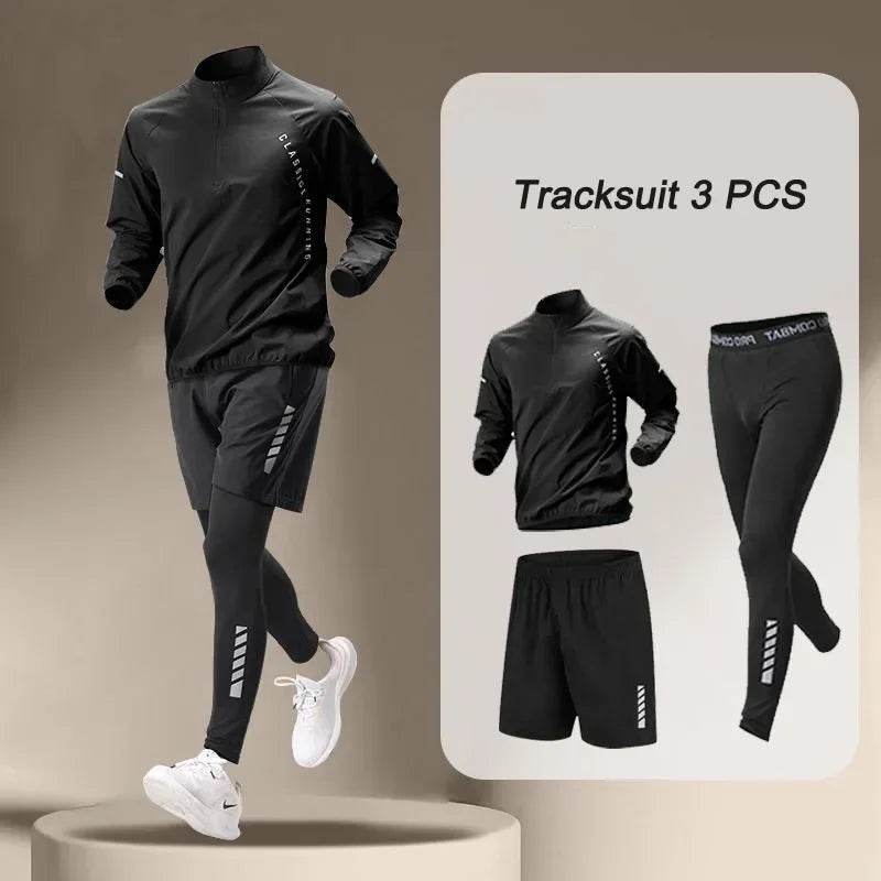 2025 summer Men's Quick Dry Jacket Suit 1-4 piece Outdoor Fitness Running Sets Sports Jogging Pants Workout Clothes Sportswear - AIAZ