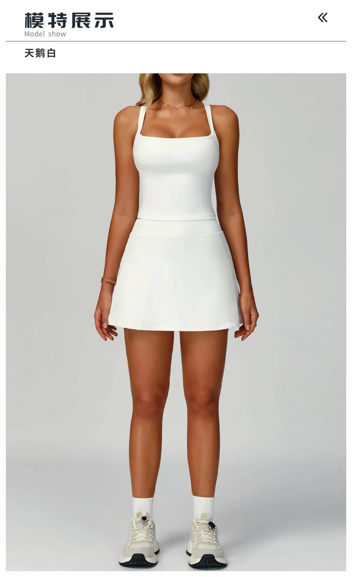 Tennis Top and Skirt Set Women Summer Sport Active Wear Badminton Golf Wear Yoga Outdoor Running Suit Black White Pink Skort - AIAZ