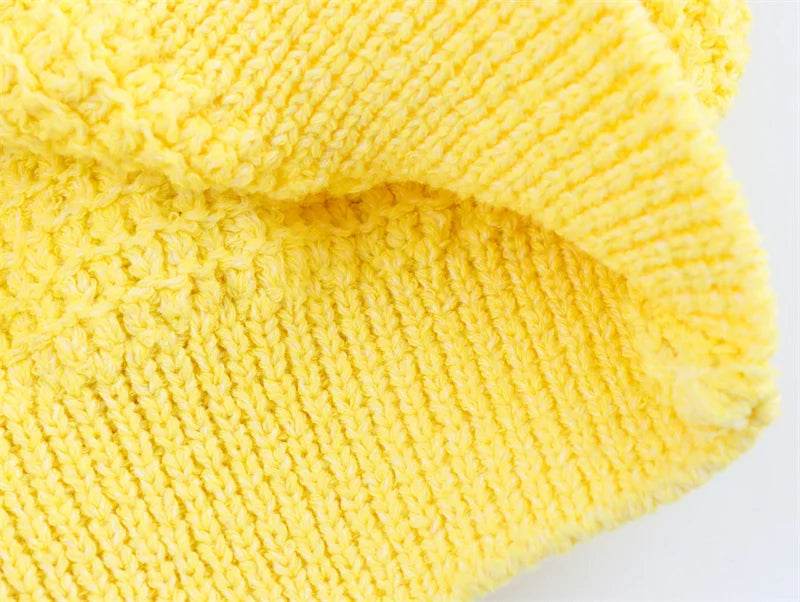 Women's cardigan new summer style for 2025 yellow short-sleeve knitted jacket star button decoration casual fashion - AIAZ