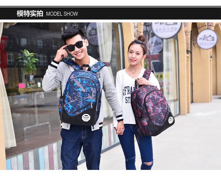 Waterproof travel laptop backpack children School Bags teenager Boys girls camouflage school Backpack set high School backpack - AIAZ