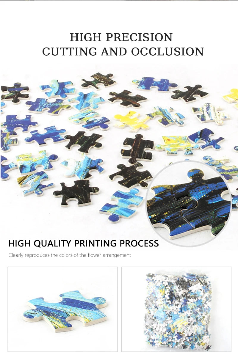 75*50cm 1000pcs Puzzle Difficult Adult World Famous Painting Puzzle Landscape Stress Relief Education Puzzle Toys