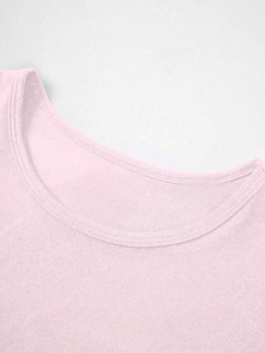 Summer Women's Tops Causal Basic T-Shirts Scoop Neck Short Sleeved Crop Tops Cute Slim Fit Tees Pullovers Clothing Y2K 2025 New - AIAZ