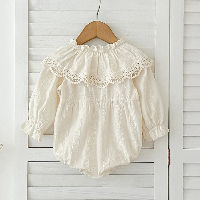 2025 New Spring 0-24M Baby Girl Clothing Infant Baby Girls Jumpsuit Long Sleeved Cotton Embroidery Newborn Baby Girls Bodysuits