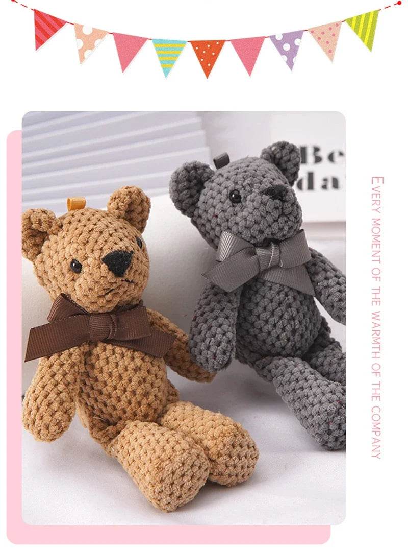 Kids Plush Animals Toys Cute Bear Stuffed Bags Key Pendant Dolls Gifts Birthday Wedding Party Decor Children Baby Bear Stuffed - AIAZ