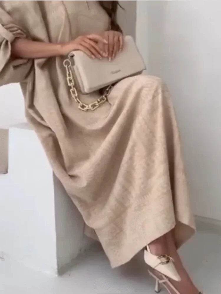 2024 Summer Fashion New Muslim Women Loose Ethnic Style Plus Size Dress Printed Square Neck Elegant Casual Party Women's Wear - AIAZ