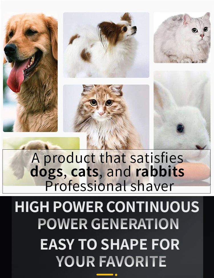 Professional Dog Hair Clipper All Metal Rechargeable Pet Trimmer Cat Shaver Cutting Machine Puppy Grooming Haircut Low Noice