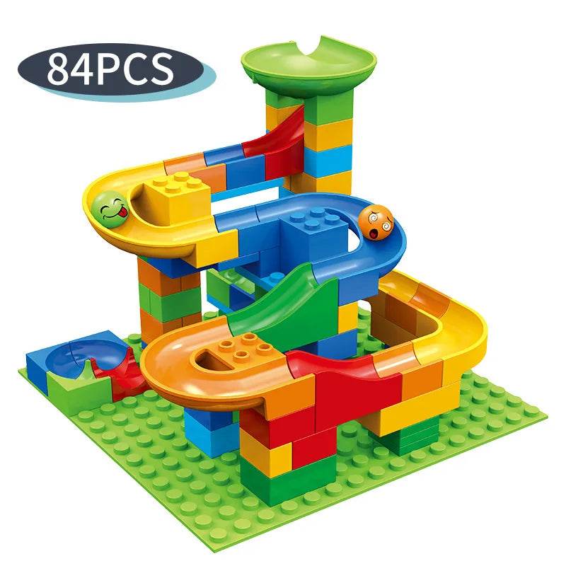 Marble Race Run Block Small Size Building Blocks Maze Ball Funnel Slide Blocks DIY Creative Bricks Assemble Toys Bulk Model Toys - AIAZ
