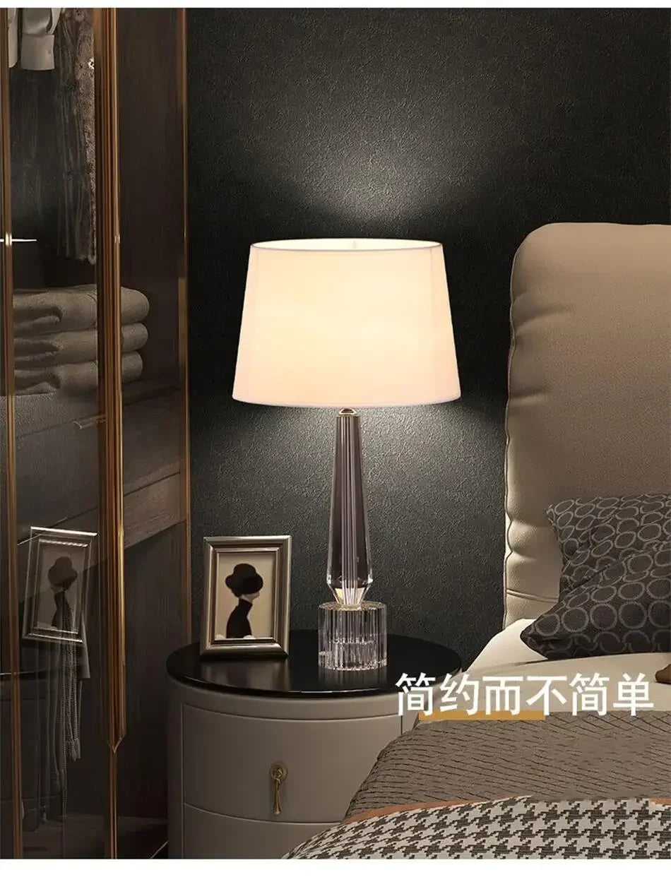 2025 Creative Fabric Table Lamp Crystal Glass Ball Lamp Living Room Creative Bubble Light Bedroom Beside Art Reading Lamp