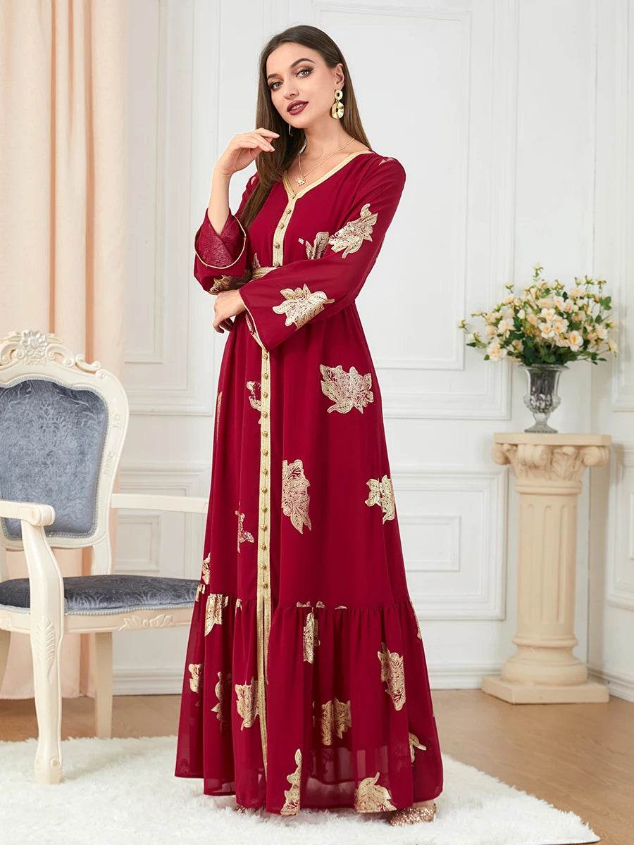 Morocco Dress For Women 2022 Autumn Muslim Abaya Fashion Dubai Abayas Iron Button Belted Kaftan Split Hem Party Dresses Vestidos - AIAZ