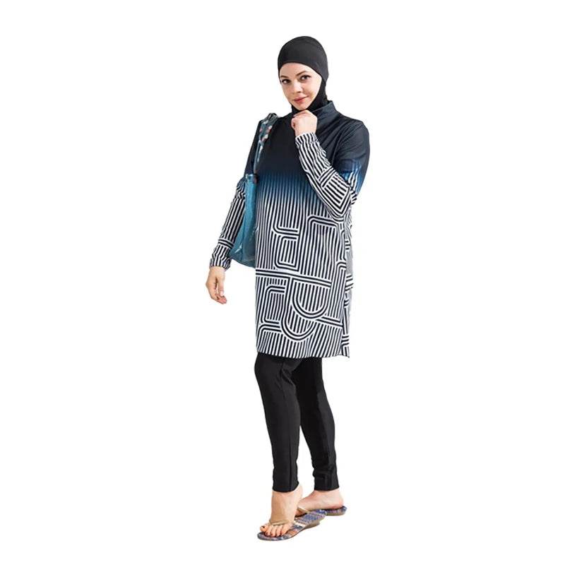 Muslim wimwear Women Hijab Swimsuit Modest Swimming Suit Islamic Cover Ups Burkini Hijabs For Woman Long Sleeve Bathing Swim - AIAZ