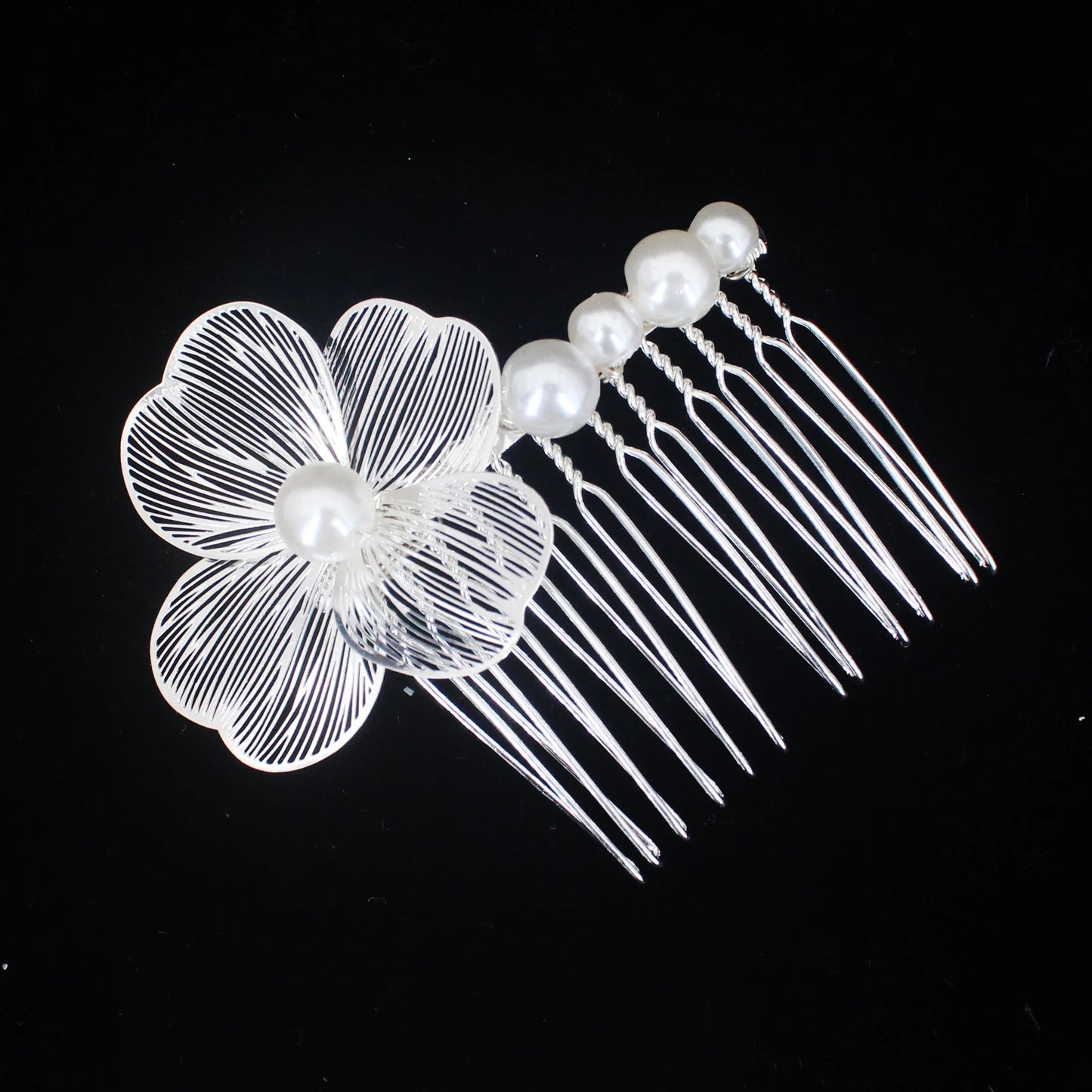 2PCS Bridal Headdress Handmade Flower Pearl Hair Comb Pins Wedding Styling Jewelry Fashion Insert Comb Hair Accessories Gifts