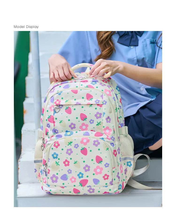School Bags for Girl Pencil Case Colorful Set School Backpack Book Bag Luxury Brand Schoolbag Teenager's Backpack Kids - AIAZ