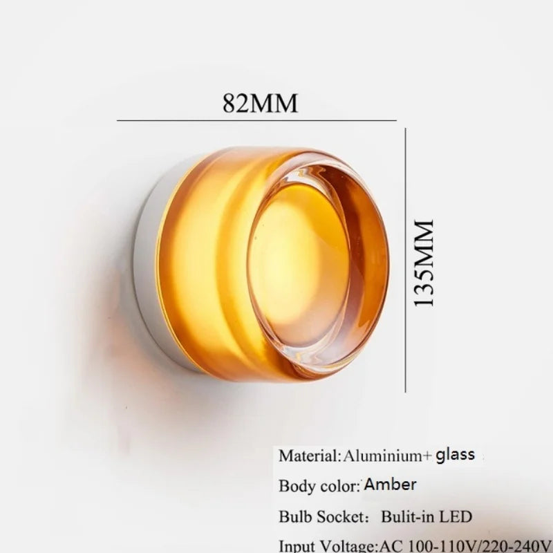 IWHD Home Decor LED Wall Lights Fixtures Glass Aluminum Corridor Bedroom Living Room Nightlights Modern Moon Lamp Miroir Mural