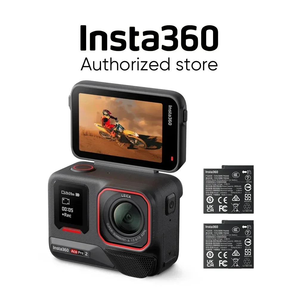 Original Insta360 Ace Pro 2 8K AI Powered Action Cam - Dual Battery Standard Bundle 360 derece aksiyon kamera  4k camera  go pro