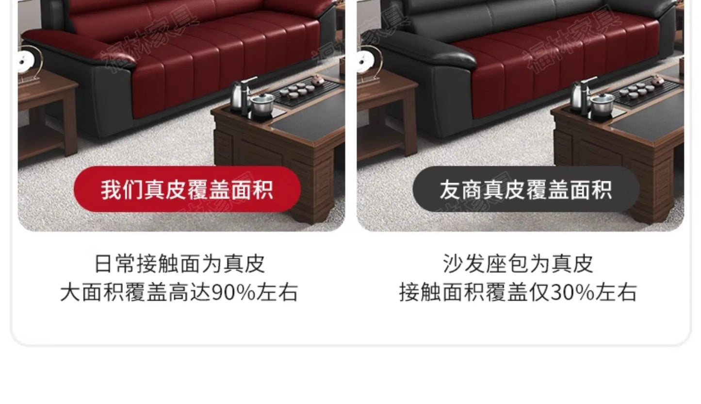 Office Sofa Coffee Table Combination Modern Simple Business Three-person Reception Negotiation Area a Full Pull-out Armchair