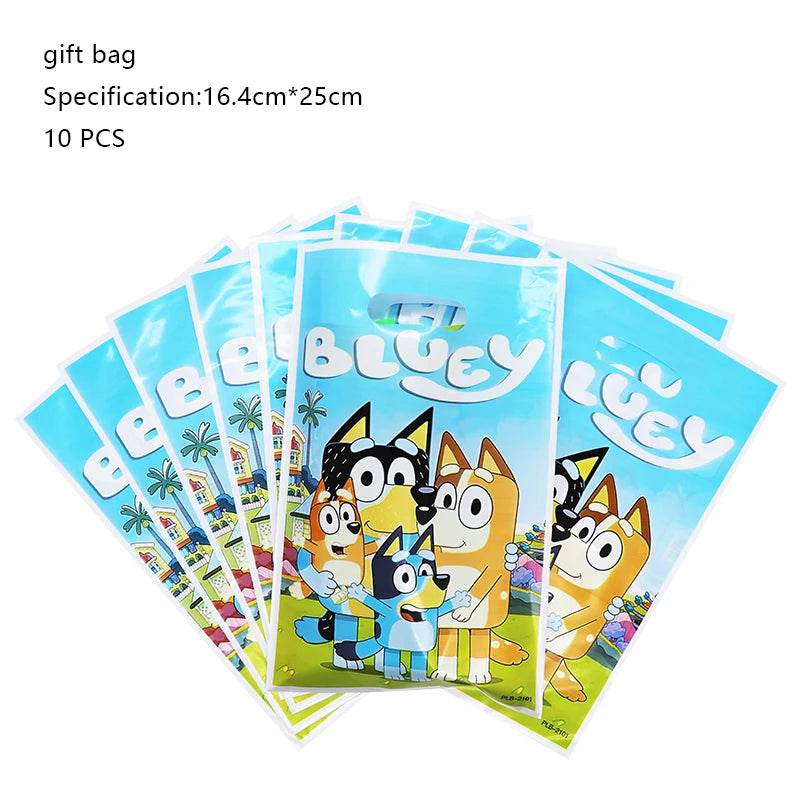 New Bluey Birthday Party Decoration Latex Balloons Bingo Aluminum Film Balloon Disposable Tableware Kids Event Supplies Backdrop - AIAZ