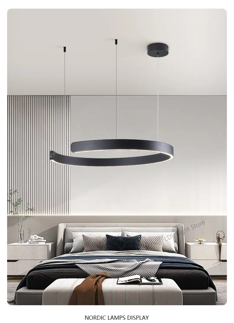Ceiling chandelier Pendant light Chandeliers for dining room LED Bedroom living room nordic home decor Modern Round ring lamps