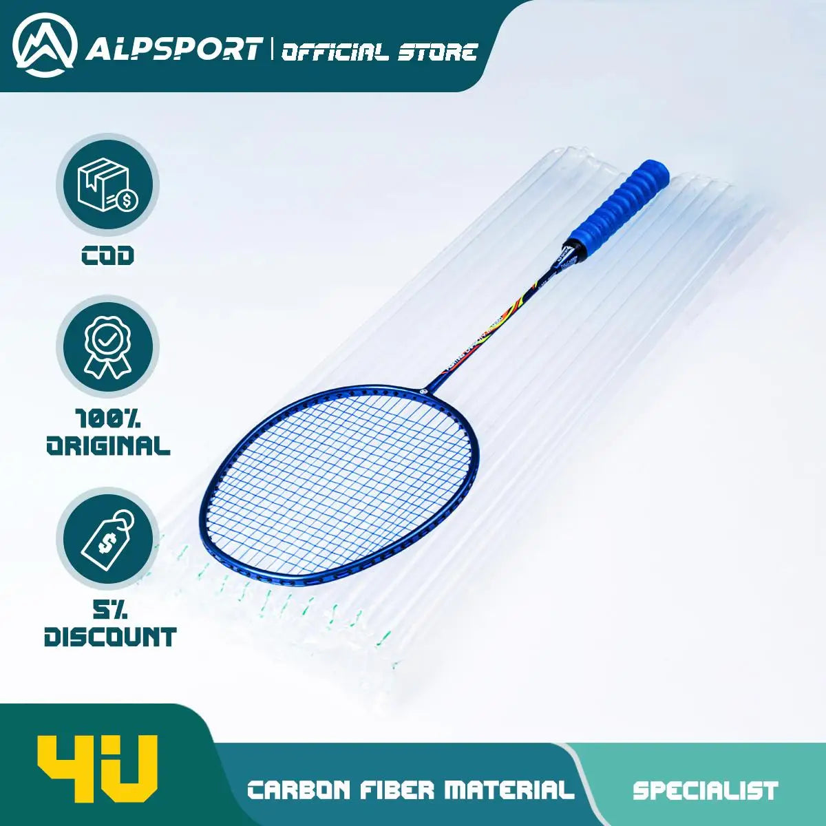 ALP LT 2Pcs/lot 100% Carbon Fiber Elastic 4U 30Lbs Racket Offensive and Defensive Professional Badminton Racket With Bag