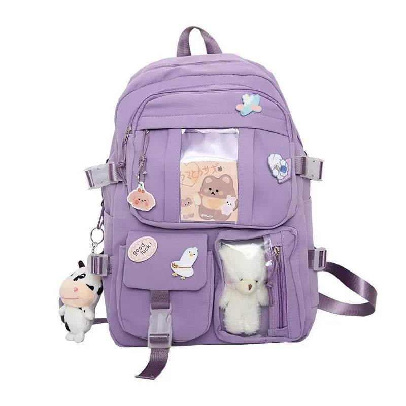 Girls Backpack Cute School Bags For Student Teens Girls Pockets Women Laptop Backpack Harajuku - AIAZ
