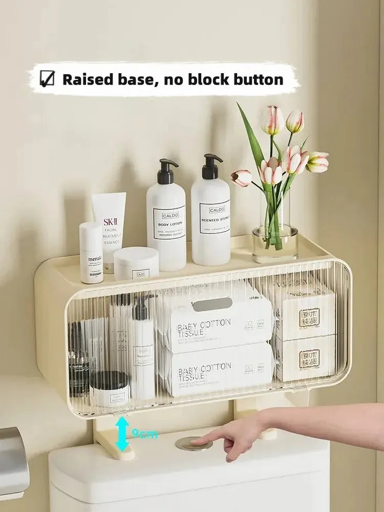 No Drill Wall Mounted Toilet Rack for Bathroom Cabinet Shelf, Plastic Storage Stand, Shower Organizer, Bath Holder Accessories