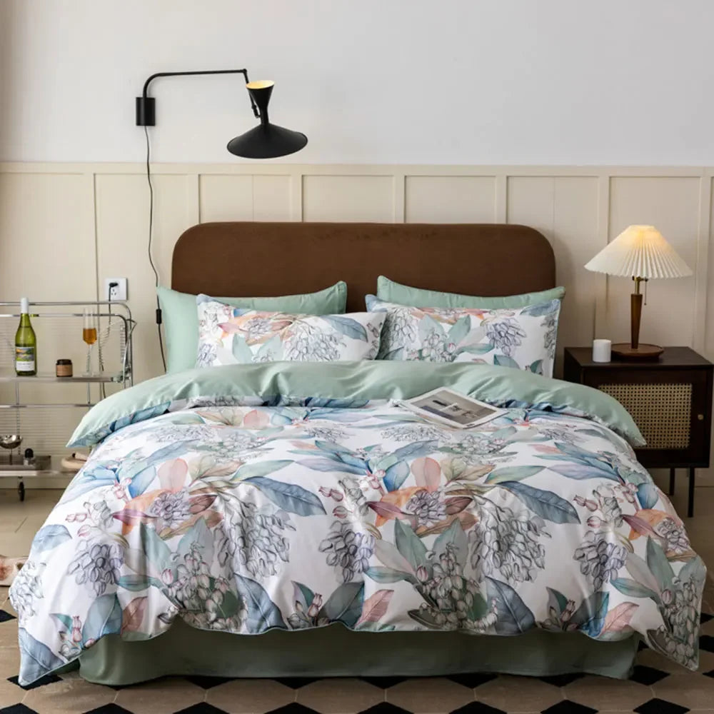 Svetanya Print Egyptian Cotton Bedding Set Queen King Ru Full Double Size Bedlinens Sheet Duvet Cover Set