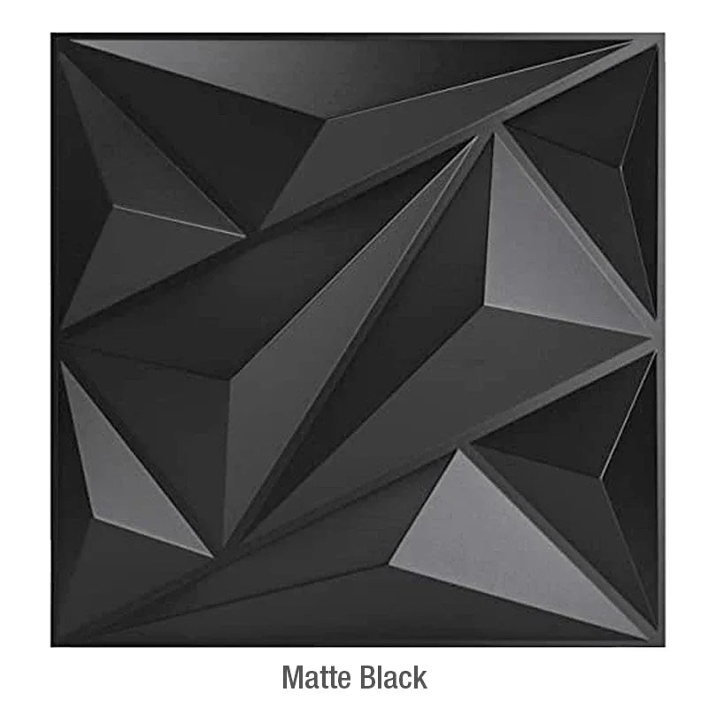 12PC 50x50cm 3d art plaster cut geometric diamond carved wood adhesive bottom wall 3d wall sticker 3d wall panel home decoration