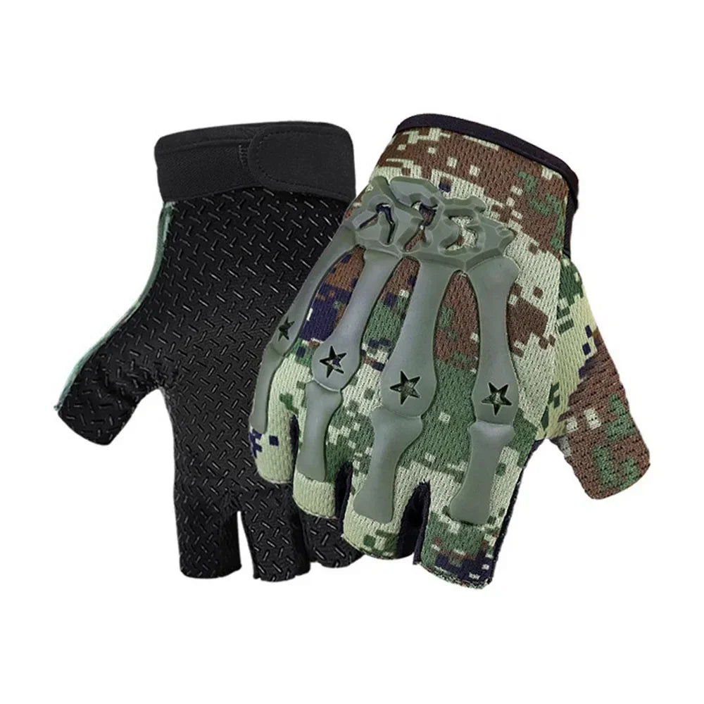 Riding Fingerless Gloves Non-slip Half Finger Gloves for Motorcycle Cycling Climbing Hiking Hunting Outdoor Sports