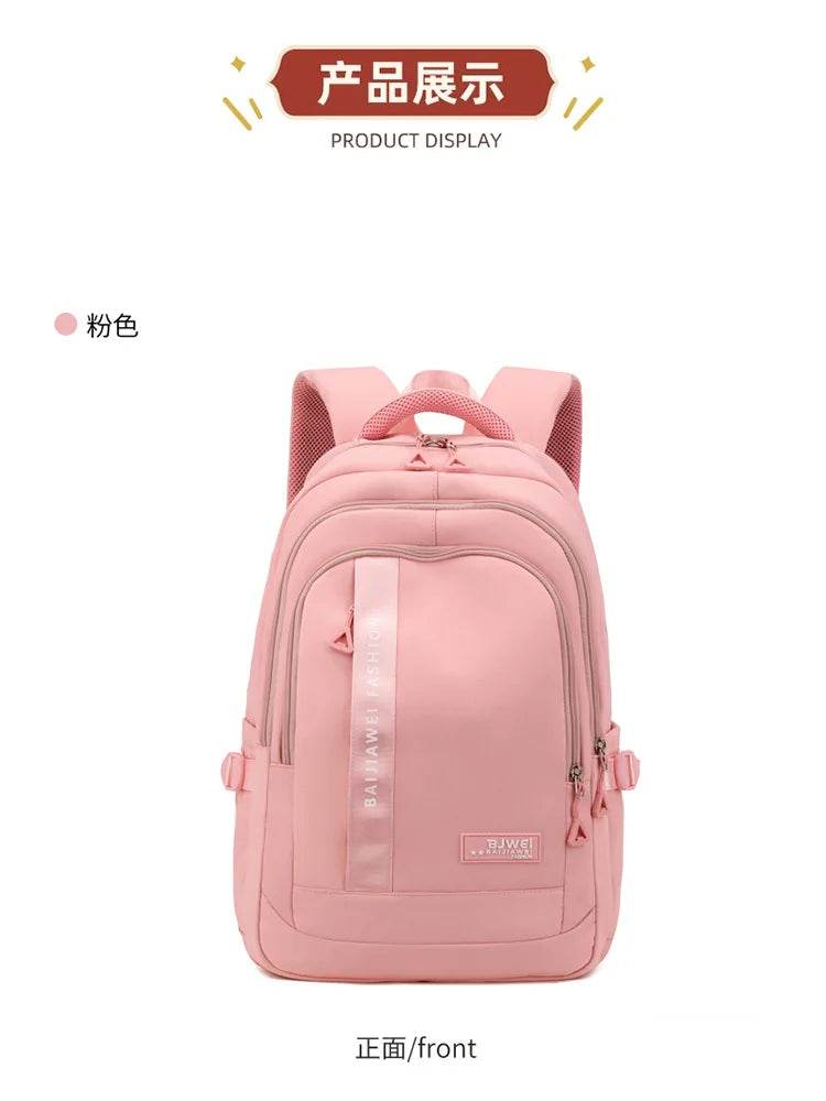 BAIJIAWEI brand college and high school student school backpacks Nylon orthopedic school bags reduces the burden girls schoolbag - AIAZ