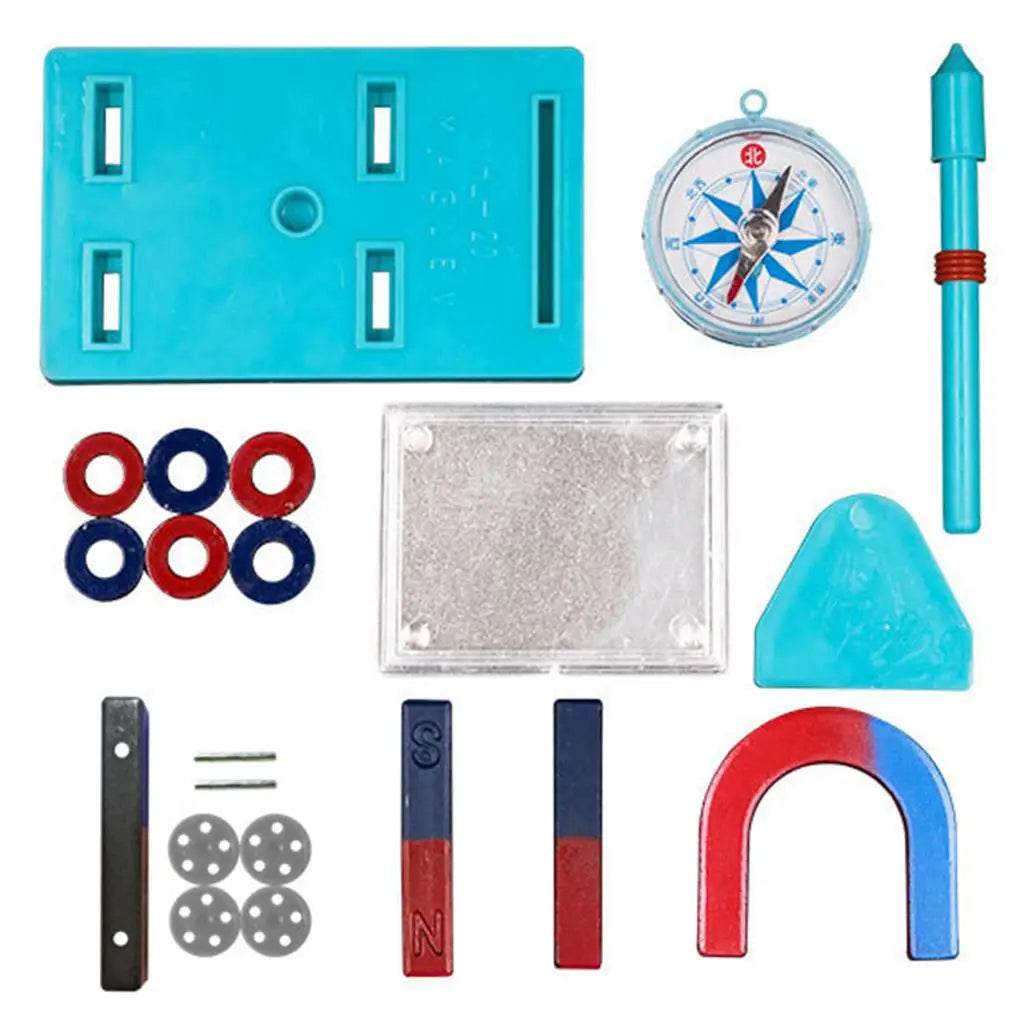 1 Set Labs Junior Science Magnetism Sets Bar Ring Experiment Education Fidget Magnets Horseshoe Compass Tool Kit Gifts for Kids - AIAZ