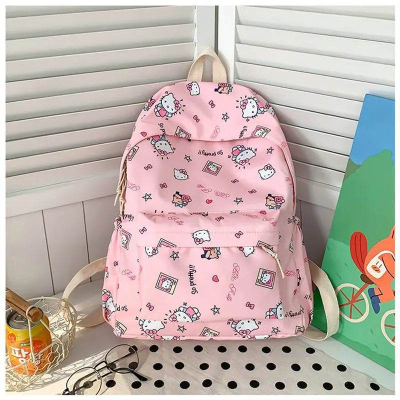 Hello Kitty backpack for junior high school students cute cartoon fashion school bag large capacity school bag for women - AIAZ
