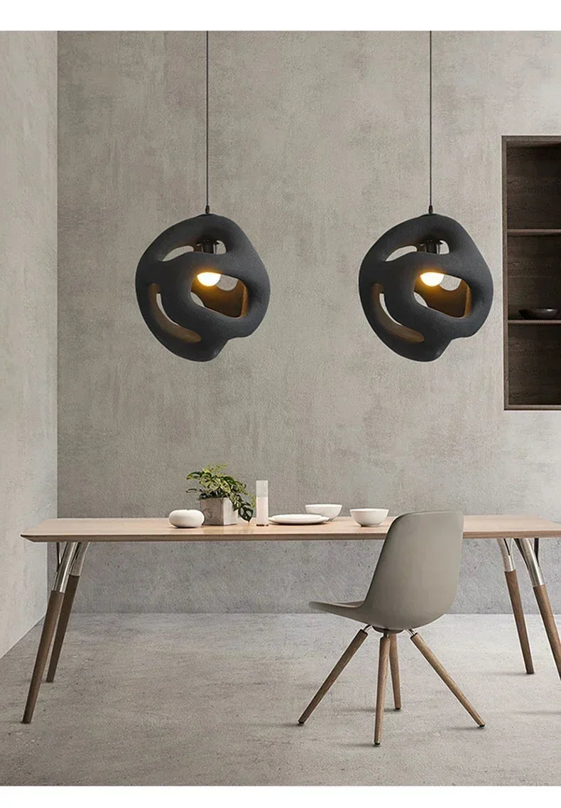 Wabi Sabi Style Restaurant Pendant Light Single Head Small Pendant Light Designer Living Room Sofa Light Study Counter Lighting