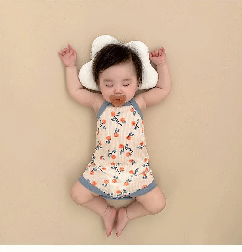 Baby One-Pieces Bodysuits for Newborn Girls Kids Cotton Sleeveless Rompers Toddlers Summer Playsuits White Clothes Outfit 2023