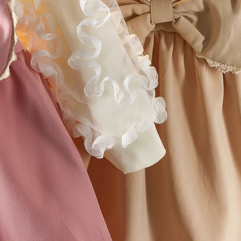 Girls' Autumn Dress New Style Baby Girl Dress Stylish Children's Princess Dress Baby Clothes Autumn Big Bow