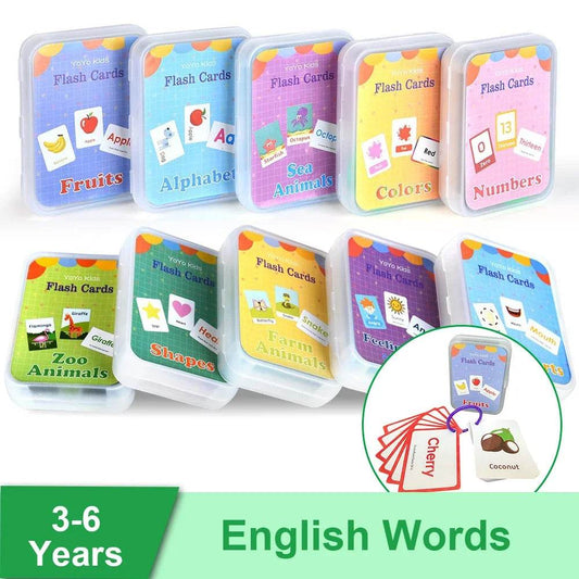 Kids English Words Learning Flashcards Reading Enlightenment Cards Home School Educational Toys Montessori Teacher Teaching Aids - AIAZ