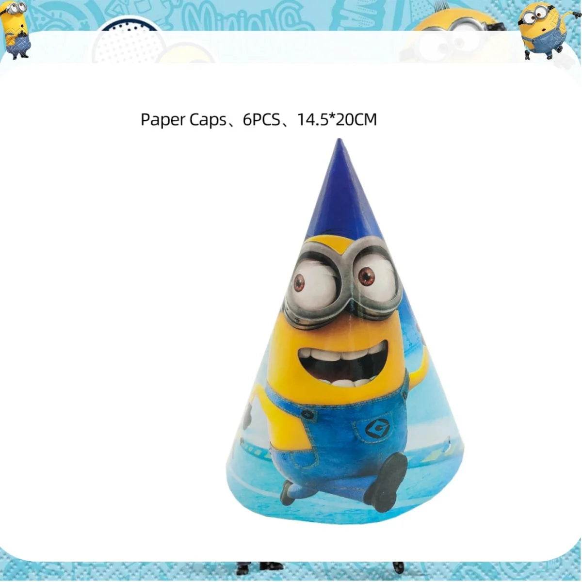 Big Eye Yellow Man Birthday Party Supplies Set - Disposable Tableware Tablecloth Plate Cup Balloon for Boys & Girls Baby Shower - AIAZ