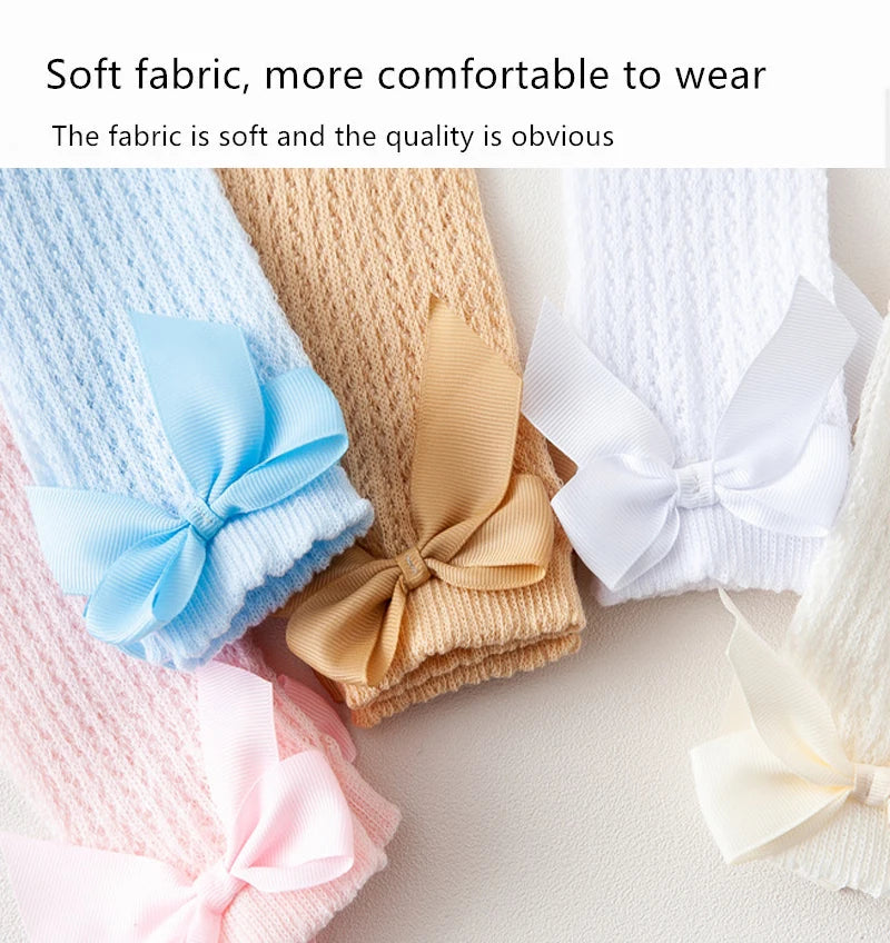 3Pairs/Lot Summer Baby Girls Socks Toddler Infant Bow Cotton Mesh Breathable Socks Newborn Princess Girl Socks For 0-3 Years