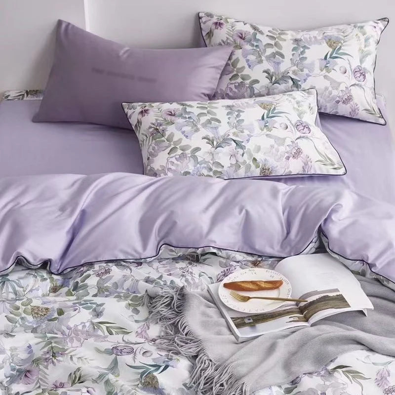 Svetanya Print Egyptian Cotton Bedding Set Queen King Ru Full Double Size Bedlinens Sheet Duvet Cover Set