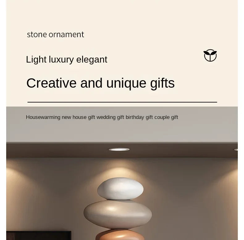 Modern Art Feng Shui Stone Resin Sculpture Wine Cabinet Decor Living Room Desktop Home Decoration Stone Statue Model Figurines
