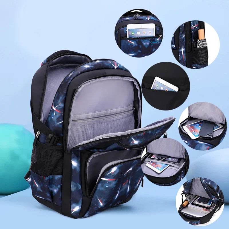 Boys Backpacks 3 Pieces Sets School Bags Large Size Bag For Teenagers Children Knapsack Big Boy Backpack Middle School Students - AIAZ