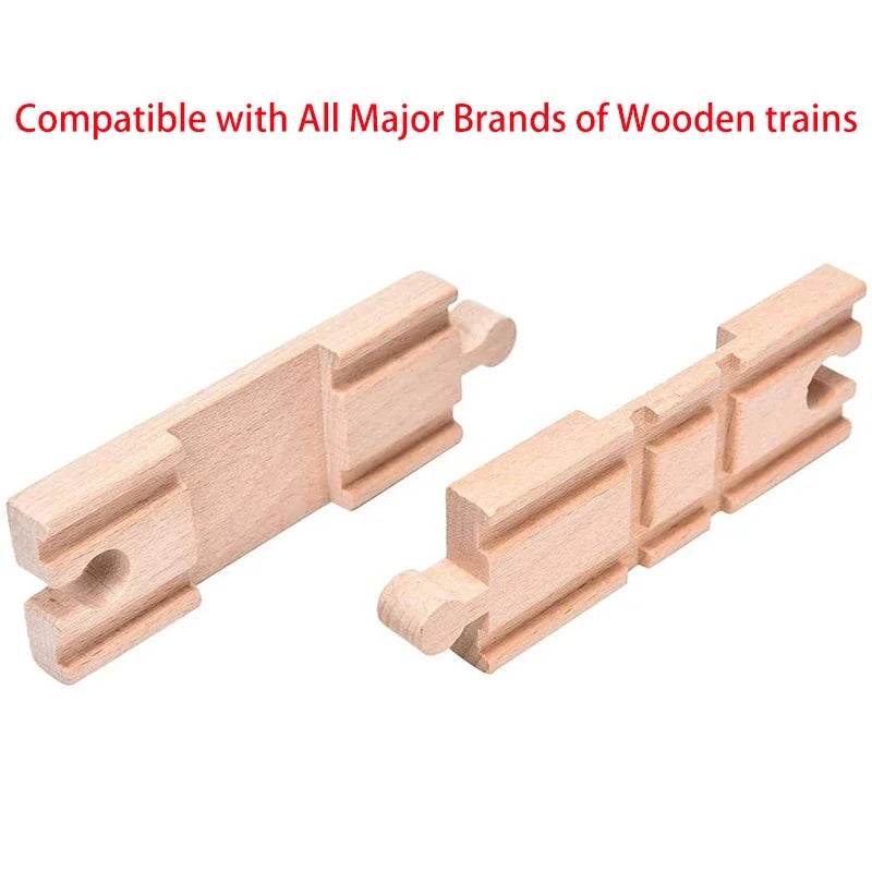 DIY Children Wooden Train Rail Track Accessories Toy Cross Track Railway Toys Compatible All Track for Kids Boys & Girls Gifts - AIAZ