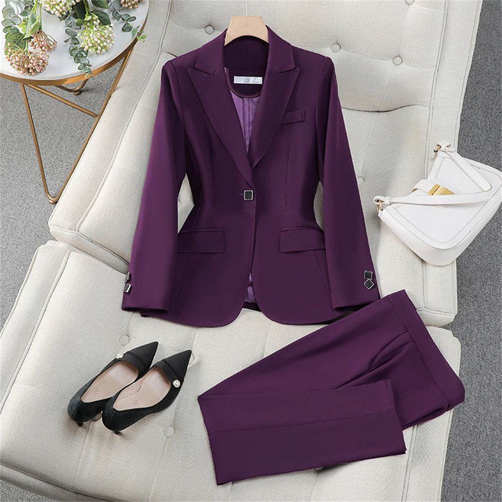 Tailor Made Women Suits Office Ladies Female Business Work Wear 2 Pieces Set Formal Blazer Suits (Jacket+Pants) - AIAZ