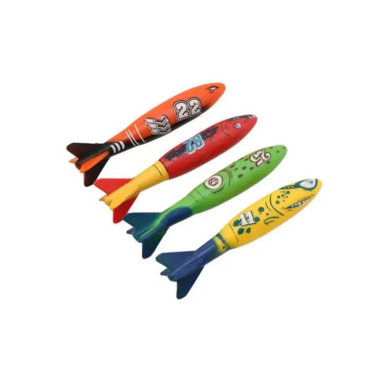 1/3PCS Torpedo Rocket Throwing Toy Swimming Pool Diving Games Children Underwater Stick - AIAZ